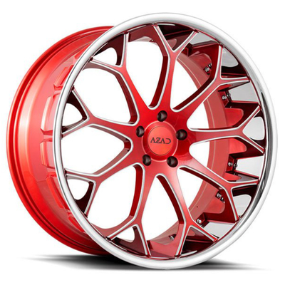 L'automobile bouleversée de forge de Monoblock 2PC 3PC roule rouge de sucrerie fraisée avec Chrome