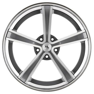 Monoblock argenté poli borde 2 morceaux a forgé des roues a chancelé des rais