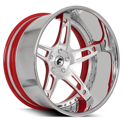 Le plat profond rouge transparent de Chrome de 18 pouces borde des options de 2PC 3PC