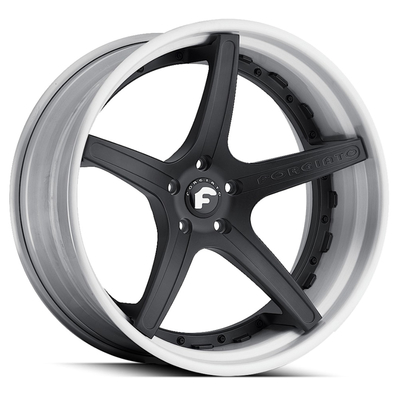 Flusso-T Forgiato a forgé des roues avec la lèvre Matt Black Face de Chrome