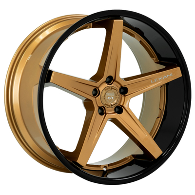 Lèvre jaune de Chrome de noir de Savage Lexani Forged Wheels With de visage
