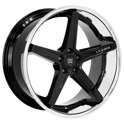 PAR L'INTERMÉDIAIRE de la lèvre de 6061-T6 Lexani Savage Gloss Black Wheels With Chrome