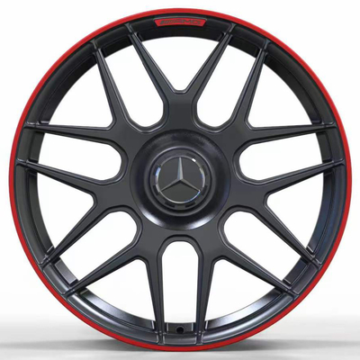 19&quot; Matt Black With Red Lip a forgé des roues pour Mercedes Benz AMG GT