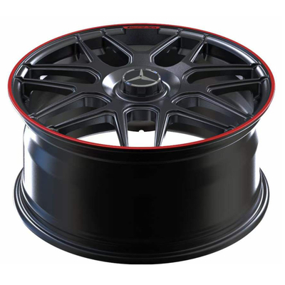 19&quot; Matt Black With Red Lip a forgé des roues pour Mercedes Benz AMG GT